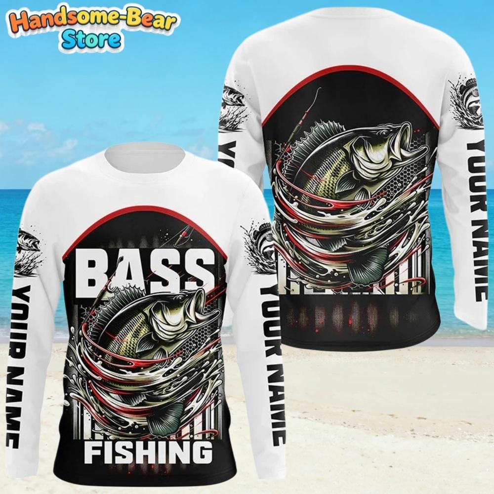Men's T-Shirt Fishing Pattern Fashion Autumn Long Sleeve Casual Comfortable Boys Top Outdoor Sportswear Children's Clothing
