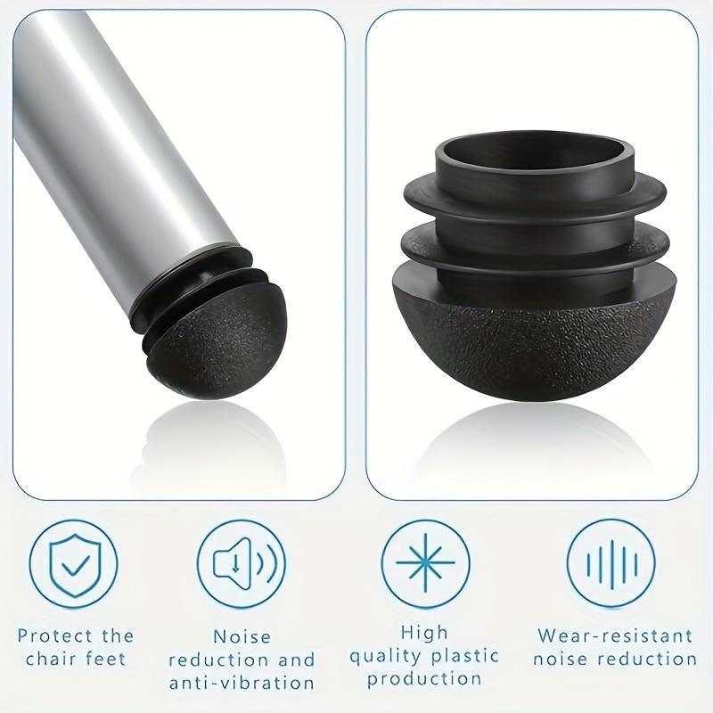 20 Pieces Of Black Circular Plastic Plug Chair Leg Covers For Furniture Tables And Chairs, Pipe Plug Covers