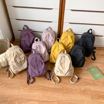Schoolbag College Style Schoolbag for Men and Women, Solid Color, Simple and Lightweight Travel Backpack, Trendy and Lightweight Korean Version