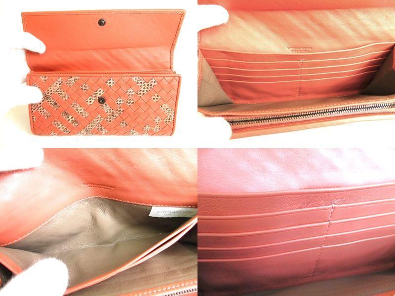 Autentisk BOTTEGA VENETA Intrecciato Lakserosa Skinn Bifold Lang Klafflommebok #9621 Oppusset