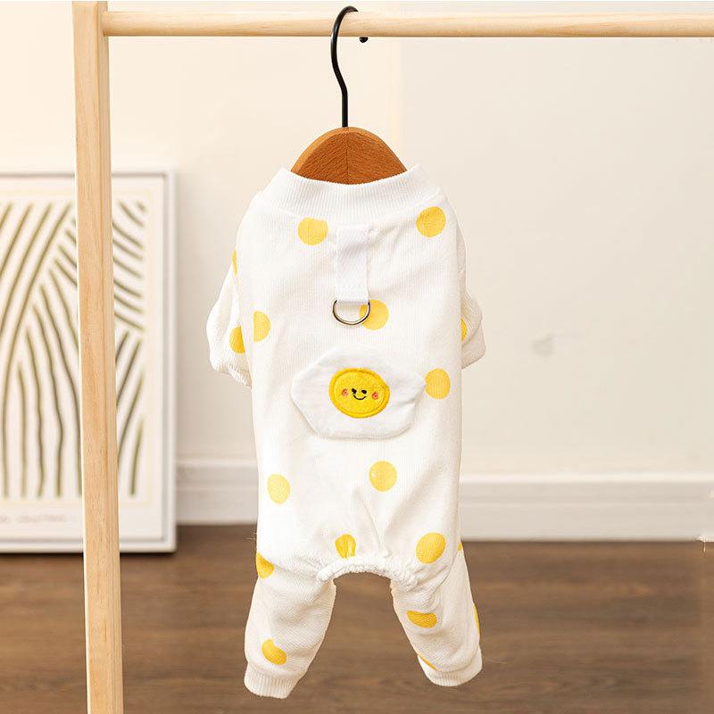 

Утепленная теплая домашняя одежда для питомцев, горошек с рисунком яичных цветов, согревает четыре лапы осенью и зимой, и бархат в одежде для кошек и котят M (recommended weight 5-4 kg)