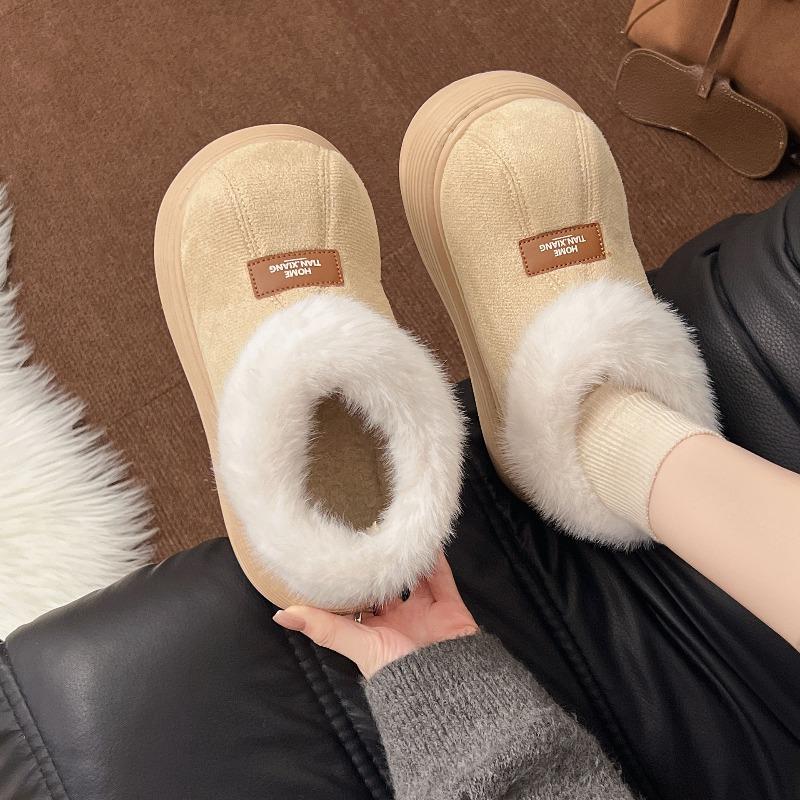 Unterstützen Sie winterliche rutschfeste und warme lässige Baumwollschuhe, aufgeschichtet und verdickt, vielseitige Retro-Mode-Baumwollschuhe