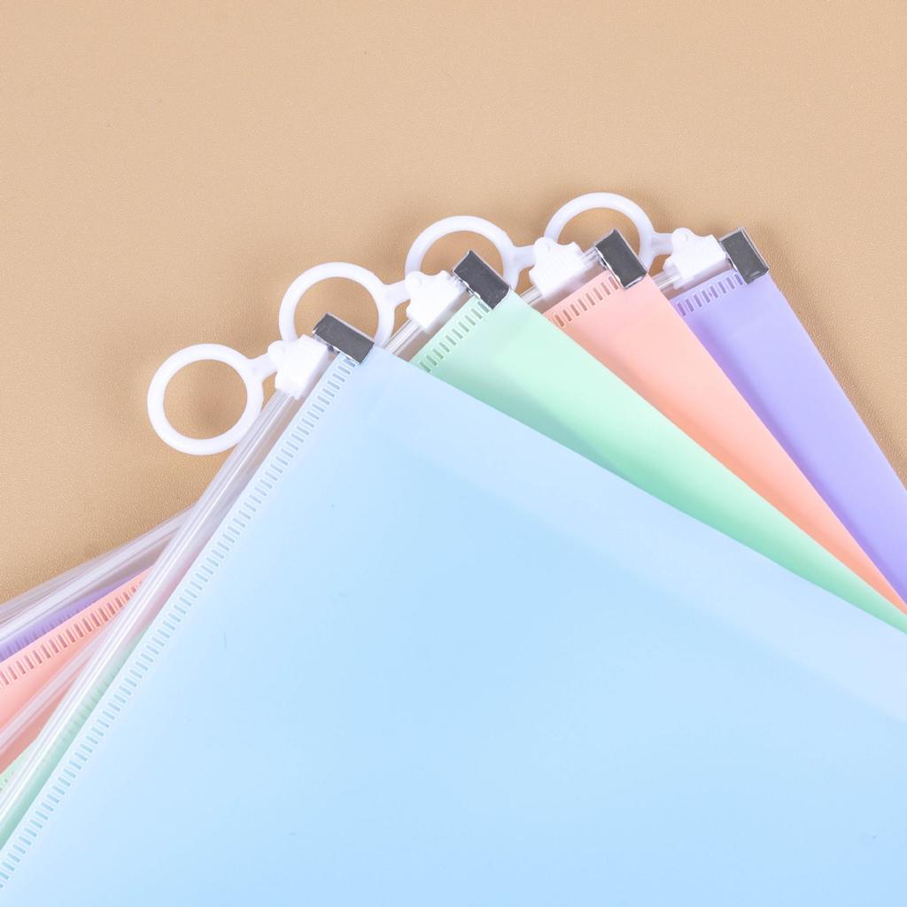 Custom Logo Transparent A4 Zipper Bag - Cartoon Pencil Case, Student Stationery, Waterproof PP Office File Holder