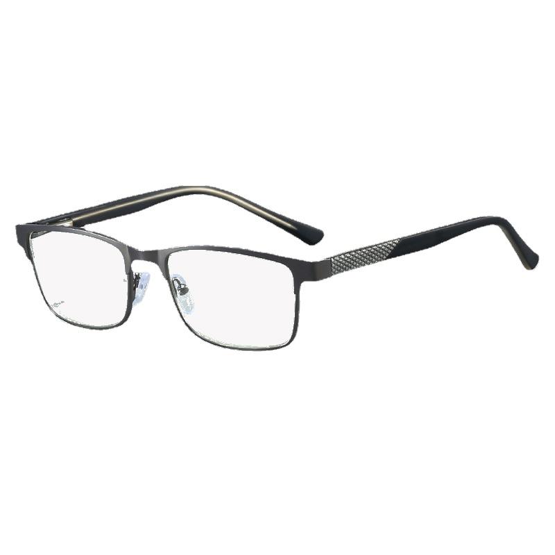 

Очки для чтения мужские полупрямоугольные металлическая оправа очки для дальнозоркости деловые с защитой от синего света пресбиопические очки +1.0 до +4.0 +1.0