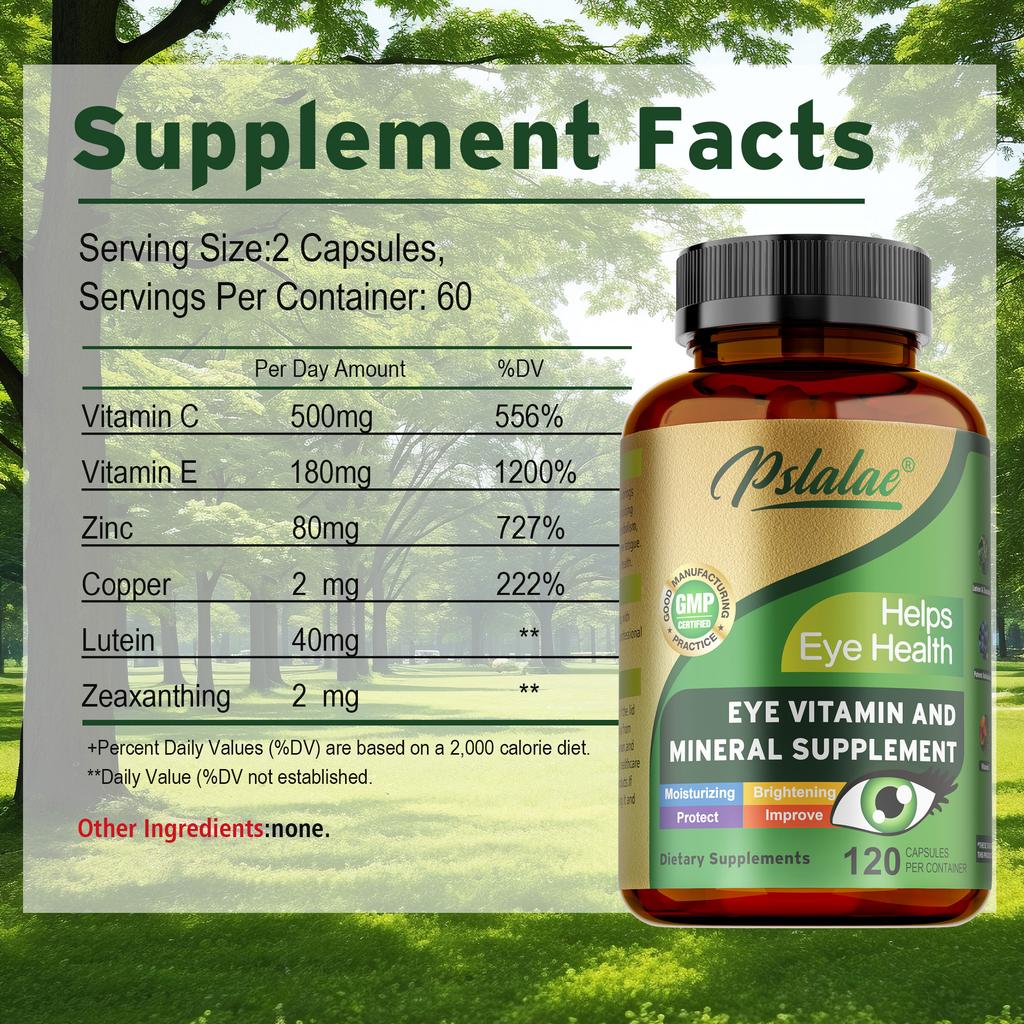 Enthält Lutein, Vitamin C und Zink; eine sehkraftunterstützende Formel, reich an Antioxidantien und augenschützenden Vitaminen.
