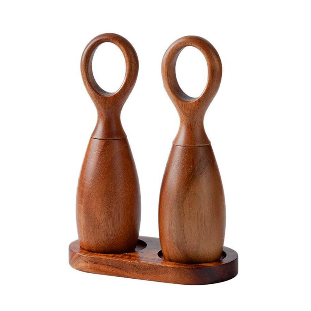 2 Stück Keramikkern Pfeffer Salz Mahlflasche mit Aufbewahrungsbasis Pfeffermühle Kochen