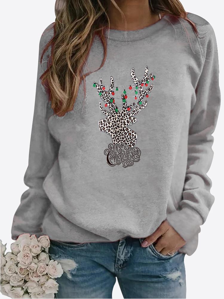 Podzimní Nový Svetr Dámský Potištěný Top Tričko Dámské Kulatý Výstřih Dlouhý Rukáv Ležérní Mikina Plus Size Halenka