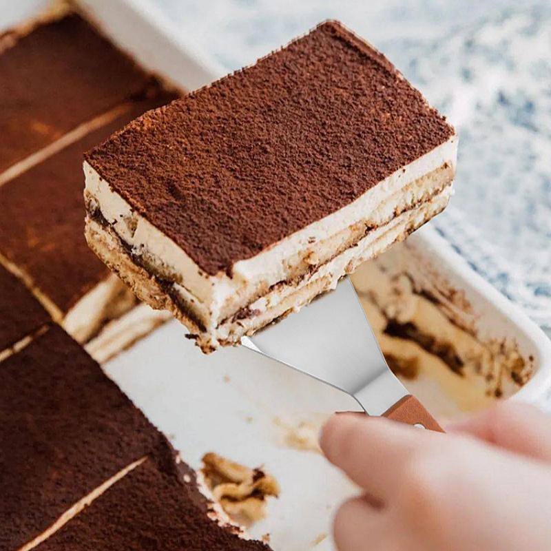 Stal nierdzewna Drewniana Rączka Łopatka Do Naleśników Ciasto Pizza Stek Żeliwna Płyta Grill Domowa Kuchnia Restauracja Narzędzia Kuchenne