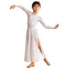 Boys Lyrical Dance Outfit Long Sleeve V-neck Back Invisible Zipper Bosyduit with Split Mesh Pants