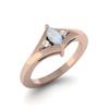 925 Sterling Silver Rose Vermeil 0.29 Cts Marquise Shape Moonstone Three Stone Wedding Women Ring