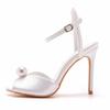 Star Style Satin Pearls Peep Toe Women Sandals Sexy Ankle Strap Stiletto High Heels Gladiator Sandals Summer Party Shoes