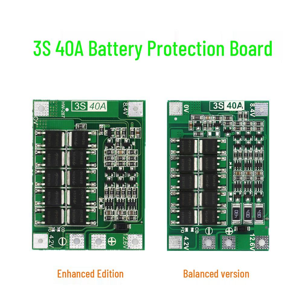 3-String 11.1V 12.6V 18650 Lithium Battery Protection Board with Balancer for 40A Electric Drill