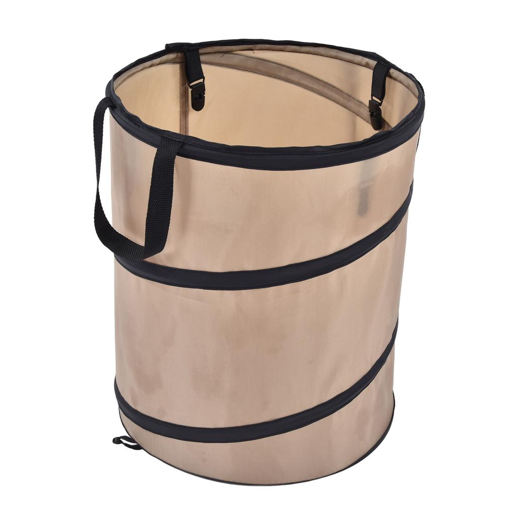 37.8L Collapsible Leaf Trash Can Reinforced Steel Spring Oxford Cloth Collapsible Container Small Size