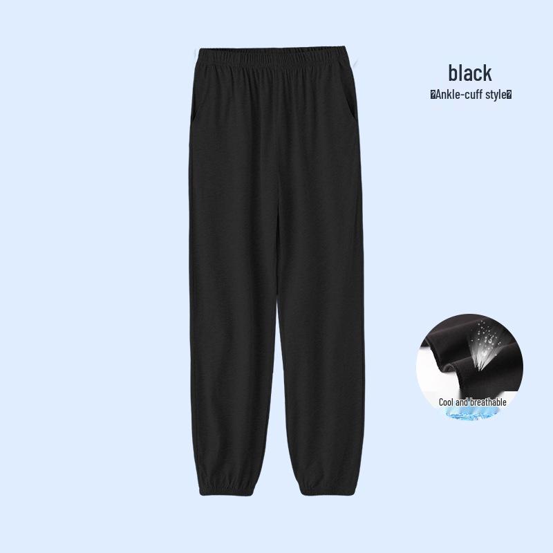 Kinder Sommer Baumwoll Sporthose - Jungen Marine & Mädchen Grau Mückendicht Eisseide Hose.