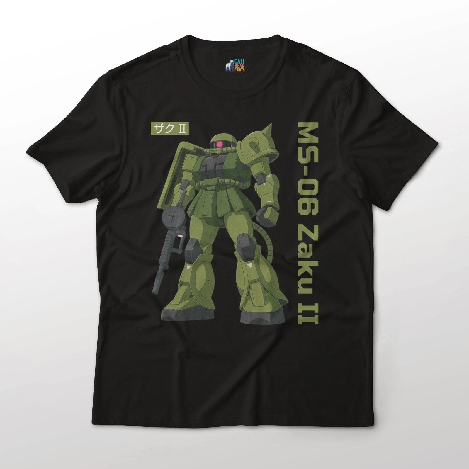 

Аниме Mobile Suit Gundam MS-06 Zaku II Обычный костюм Графическое искусство Хлопковая футболка S