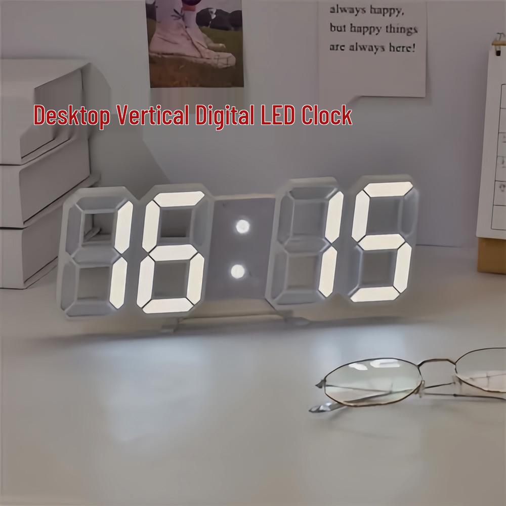 3D LED Digital Alarm Clock for Students - Modern Home Desktop & Living Room Clock