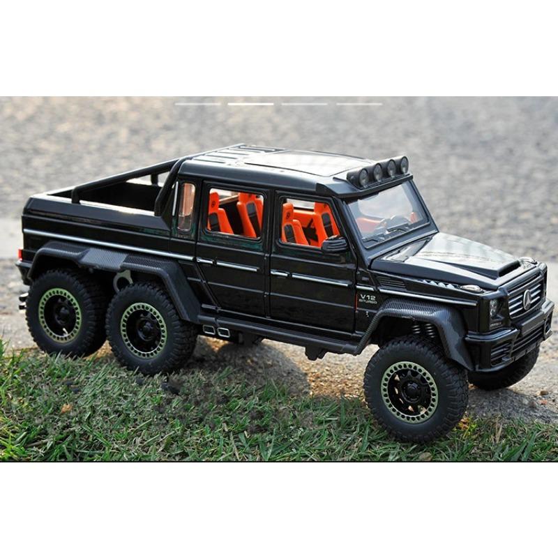 1/20 BENZ G65 G63 6*6 Big Tire Alloy Car Model Diecast Metal Toy Off-Road Vehicles Car Model Sound and Light Simulation Children Gift