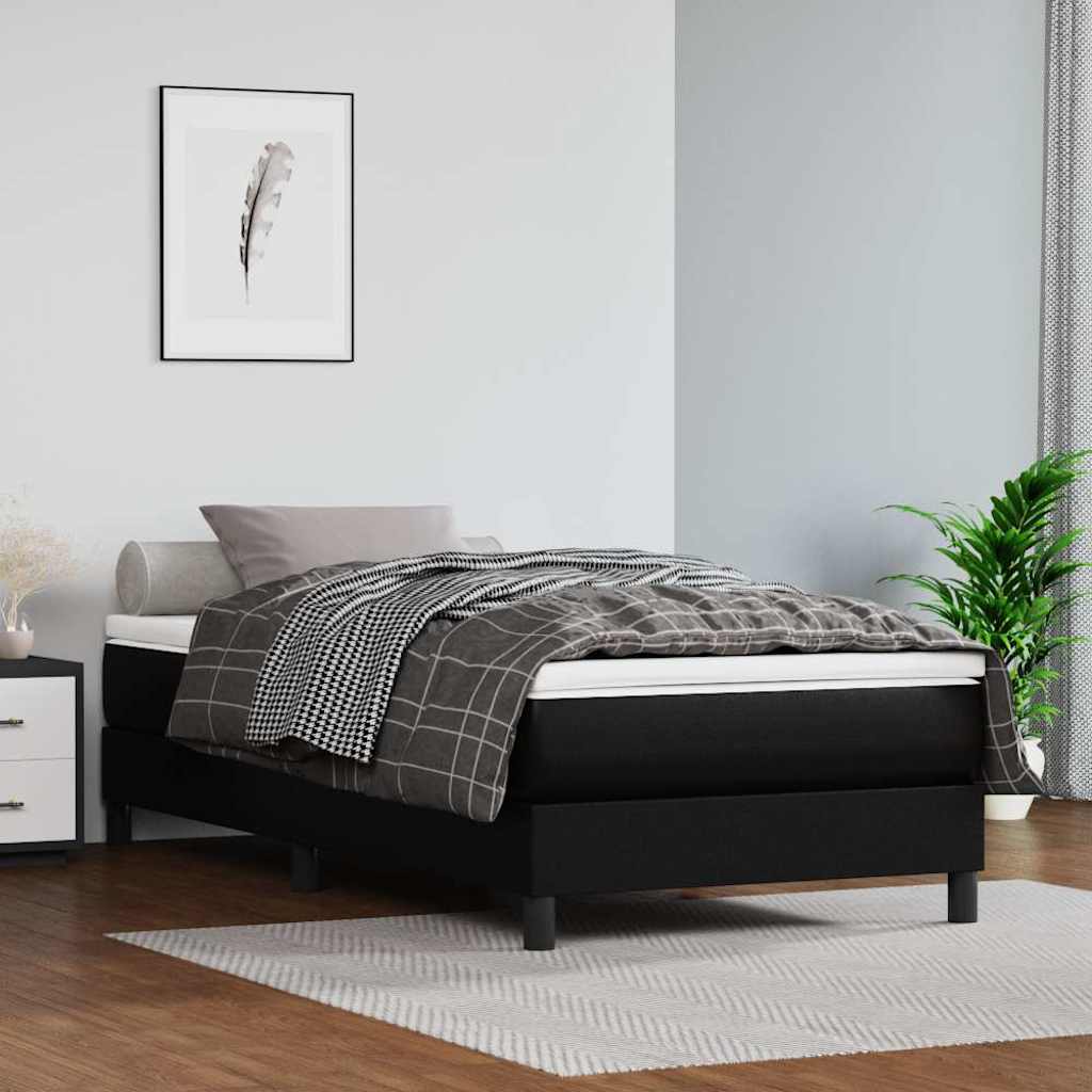vidaXL Taschenfederkernmatratze Mittel Schwarz 80x200x20 cm Kunstleder