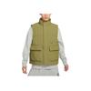 Nike Solid Color Utility Pocket Zippered Stand Collar Warm Vest Men Vest Olive-Green DQ4305-378