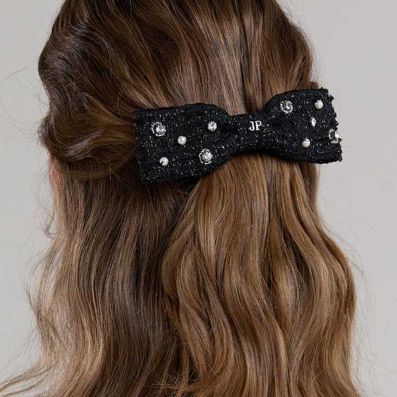 

Jean Paul Clarisse Twinkle Tweed Ribbon Auto Pin JP-24-501AB black