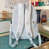 Schoolbag milky white fresh floral cute bear patchwork student backpack for students and healing style gentle bestie travel mini backpack