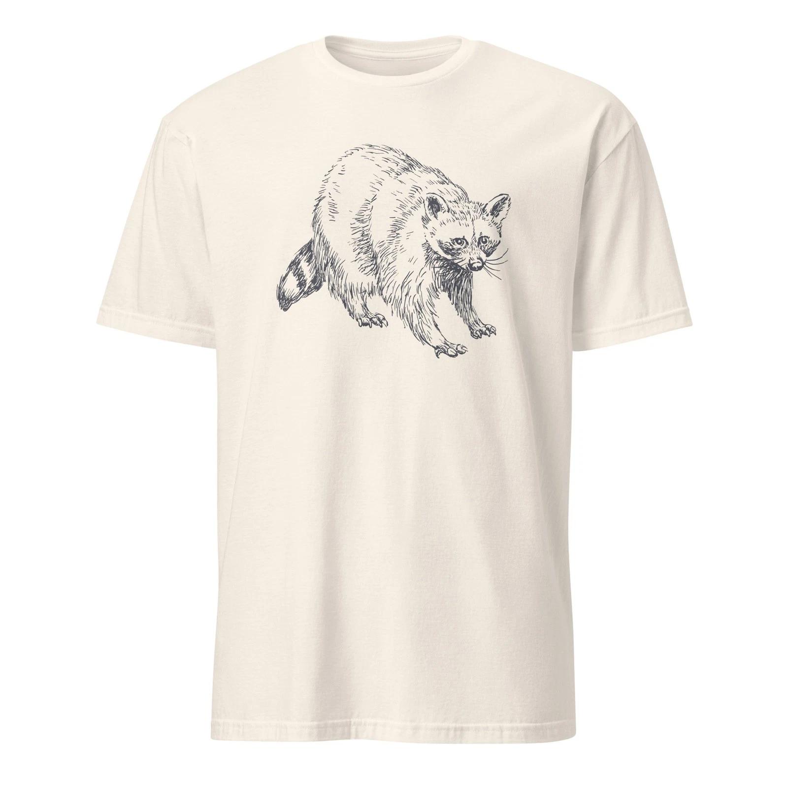 Vintage Raccoon T-Shirt Dark Blue Nature Graphic Tee Aesthetic Wildlife S