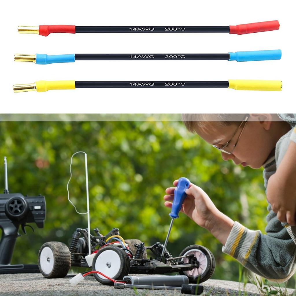 4mm Male To 3.5mm Female 3pcs Slug Plug Adapter Connector Slug Connector Extension Cable Extension Cable Wire RC Car Accessories