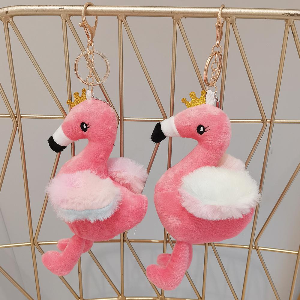Writing A Notebook Unisex Cute Flamingo Plush Toy Keychain Pendant Doll Small Doll School Bag Ornament Event Small Gift