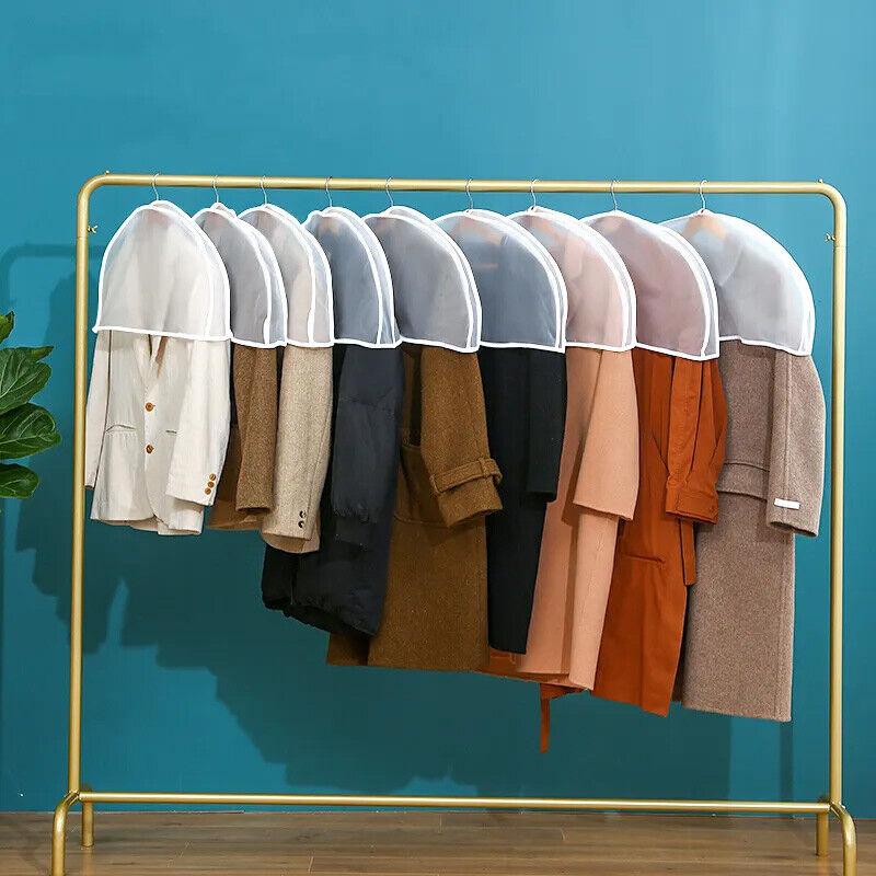 1-40PCSEVA Waterproof Transparent Suit Jacket Storage Bag Semi Packaged Clothing Dust Cover Short Wardrobe Hanging Clothes Cover