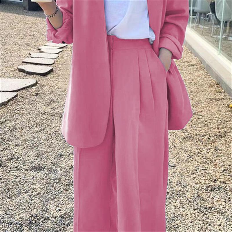 Korean Style 2025 Loose Casual Padded Shoulder Suit Jacket - Multiple Colors