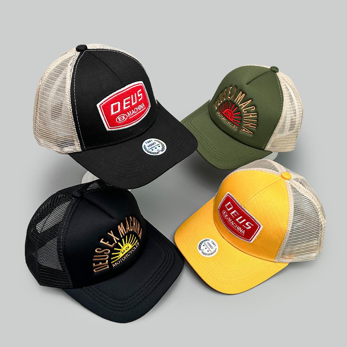 Charm Clothings Women's Green Dxm Vintage American Embroidery Letter Baseball Cap Men's And Shade Mesh Personality Truck Hat 52-60Cm