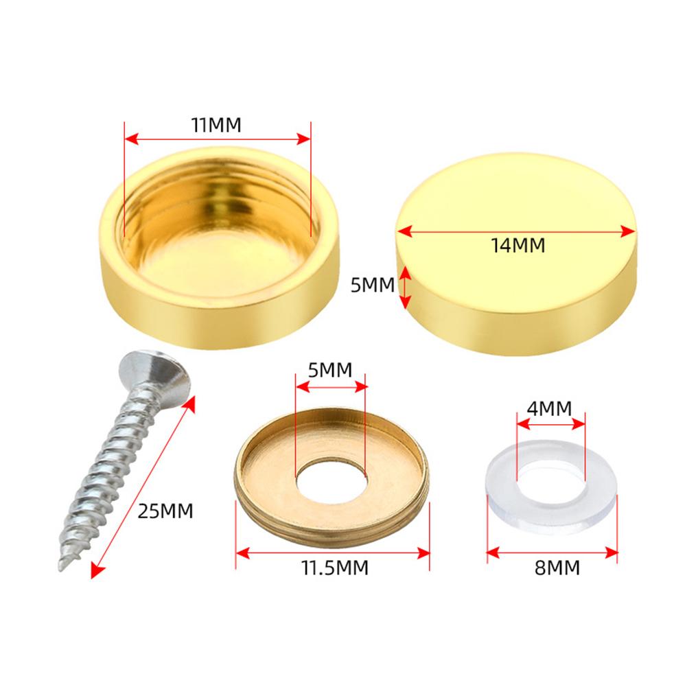 4Pcs Billboard Decoration Nails Pure Copper 14/25mm Glass Screw Nails Decoration Screw Nails for Billboard Installation