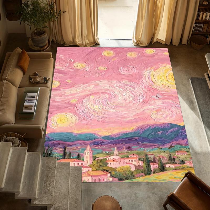 Van Gogh Starry Night Art Carpet Rug Living Room Home Decoration Floor Mat Bedroom Wall Decor Nordic Style Home Decor