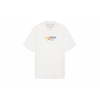 Li-Ning Gradient Letter Embroidery Loose Round Neck Short Sleeve T-Shirt Unisex Tops AHSS559-2