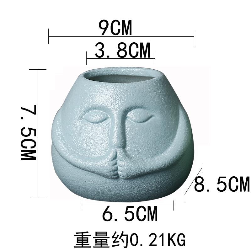 

Cartoon Ceramic Flowerpot Abstract Human Face Portrait Flower Vase Plant Pots Succulent Pot Balcony Decorations Orchid Pot