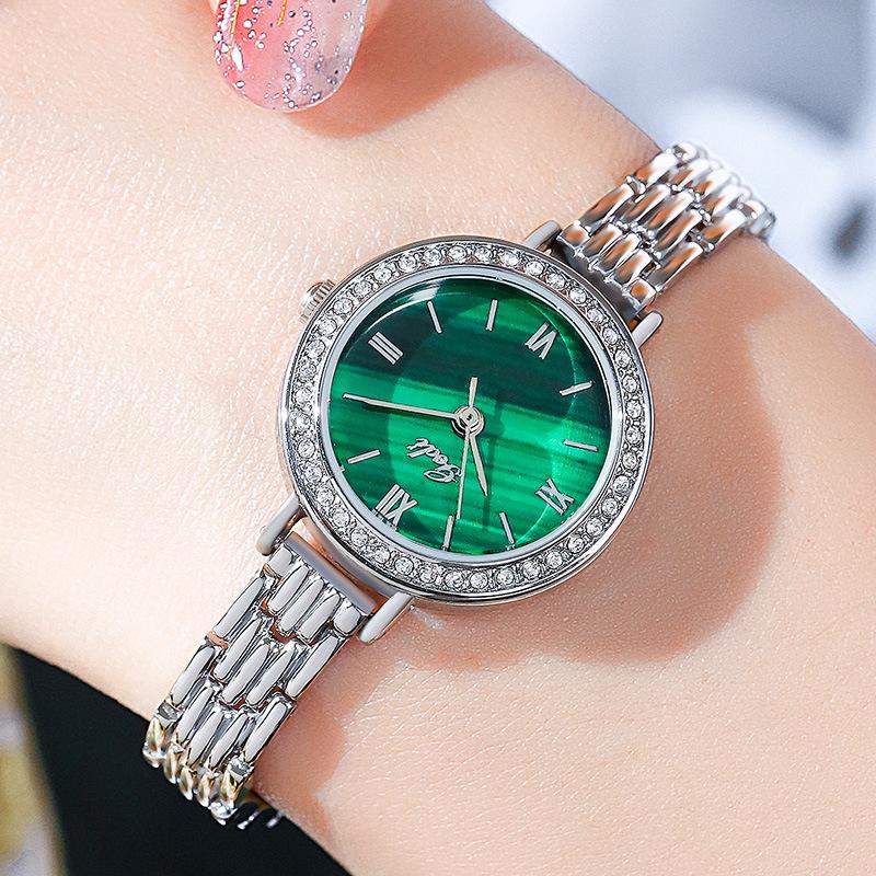 

UTHAI CQ475 Fashion Women watch Round Alloy Bracelet Waterproof Quartz Watch Light Luxury Clock Giftwatches for woman