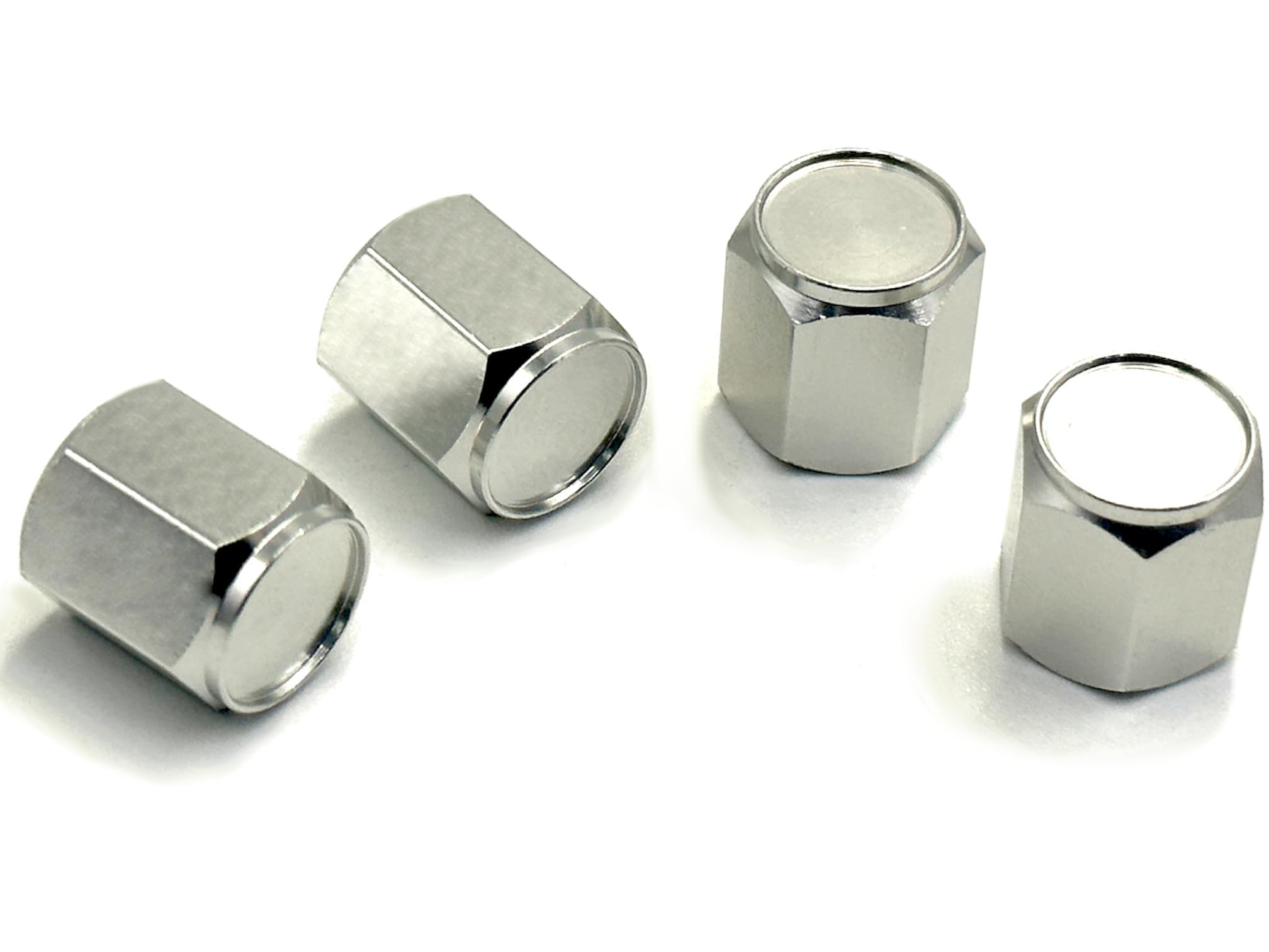 [COTRAX] Aluminum Air Valve Cap, Set of 4, Compatible with серебряный
