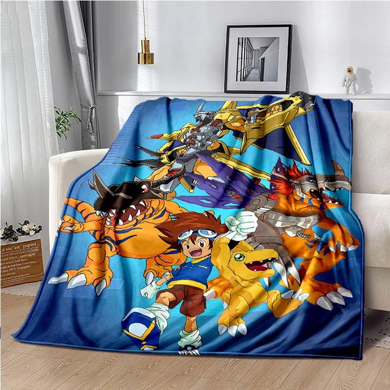 Di-gimon Cartoon Anime Throws Blanket Kids Super Soft Cute Blankt for Travel Couch Picnic Sofa Bed Flannel Blanket Birthday Gift