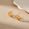 Minimalist Openwork Chain Twist 18k Gold Plated Earrings