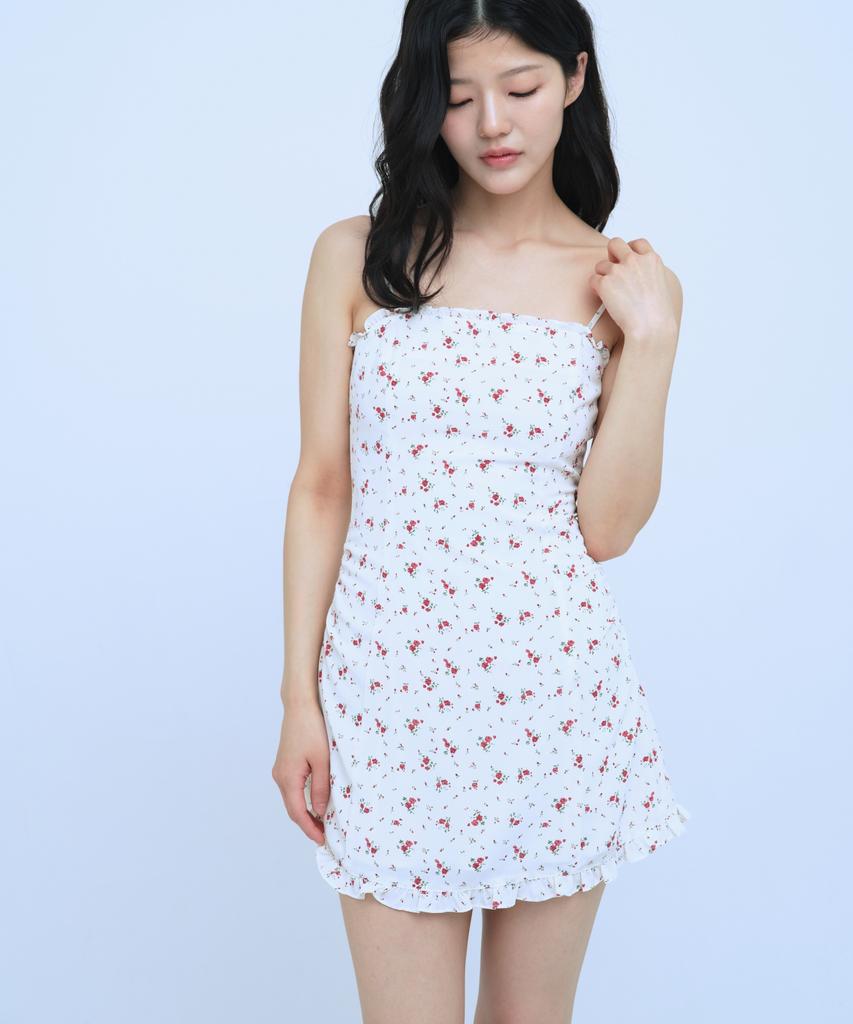 Kyuliti C Flower Frill Sleeveless Mini Dress_Ivory