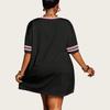 Women's Loose V-Neck Sporty Mesh T-Shirt with Digital Print