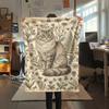 Cat Retro Print Flannel Blanket, High Quality Comfortable for All Seasons, Home Decor, Warmth and Comfort, Perfect for Christmas Gifts08