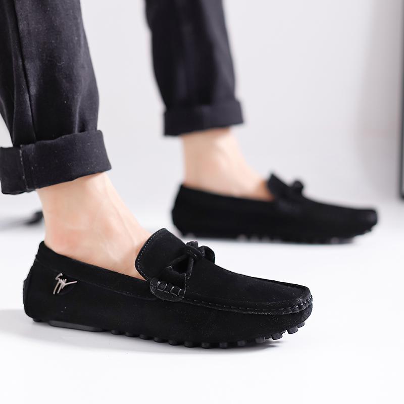 Leichte Herren Freizeitschuhe Slipper aus Leder Klassischer Herren-Fahrschuh Bequemer Herren-Loafer