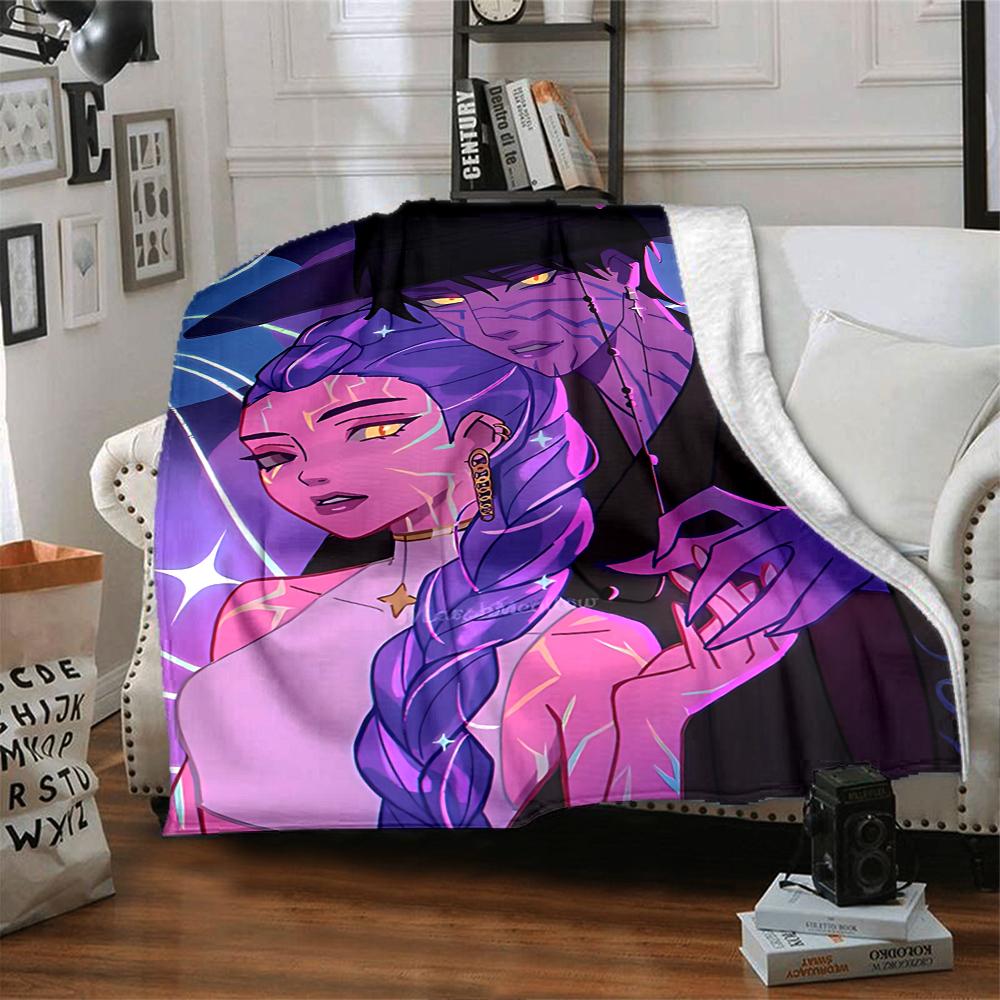 1Pc Purple Hair Hunter Blanket For Couch Bed Plush Cozy Fuzzy Blanket Super Soft Warm Blankets For Fall And Winter 0918206