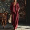Summer Womens Casual Twopiece Set With Cotton Linen Fabric For Comfortable Daily Wear