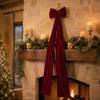 DIY Xmas Tree Topper Bows Solid Color Giant Ribbon Bowknot Large Christmas Bowknot  Wall Decor