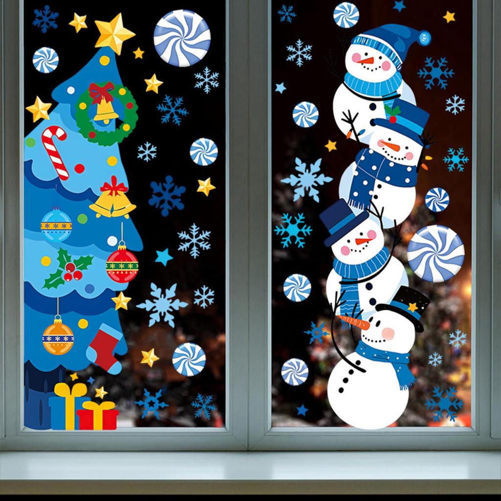 Christmas Decorations Holiday Party Decoration Window Stickers Pvc Static Stickers Window Decorations