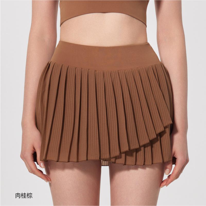 

Антибактериальная юбка для йоги, спортивная плиссированная юбка для бега, юбка с эффектом двойки, непрозрачная, на подкладке, для гольфа, тенниса S