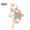 Clothing Decoration Pin Rhinestone Flower Brooch Pin, Bling Floral Lapel Coats Jewelry for Women, Coat Shirt Sweater Dress Decorative Accessory