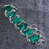 Emerald(Simulated) Gemstone Handmade 925 Sterling Silver Bracelet 7-8" y1O85
